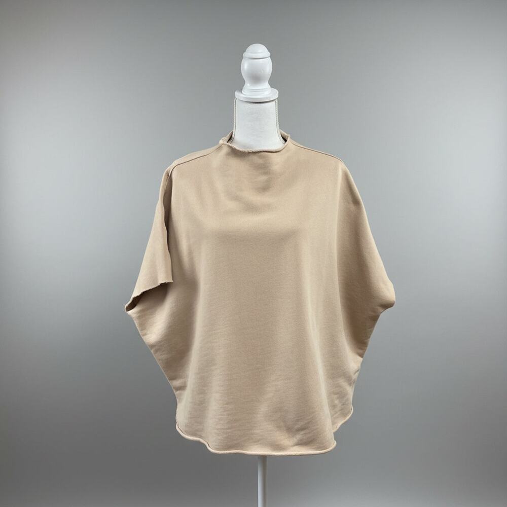Frank & Eileen tan Audrey funnel neck capelet top, One Size Fits Most